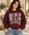 Bishop Walsh Bishop Walsh Varsity maroon Crewneck on boutique model