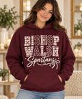Bishop Walsh Bishop Walsh Varsity maroon Hoodie on boutique model