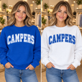 Campers polka dot crewneck in royal blue and white