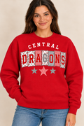 Central Dragons Design 6 Red Crewneck