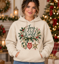 Joy to the World Ornaments Sand Hoodie model mockup