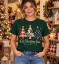 Oh Christmas Tree Pattern Trio Forest Green T-Shirt model mockup