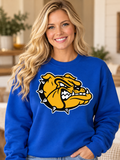 Claysburg Kimmel Bulldog Mascot Royal Blue Crewneck