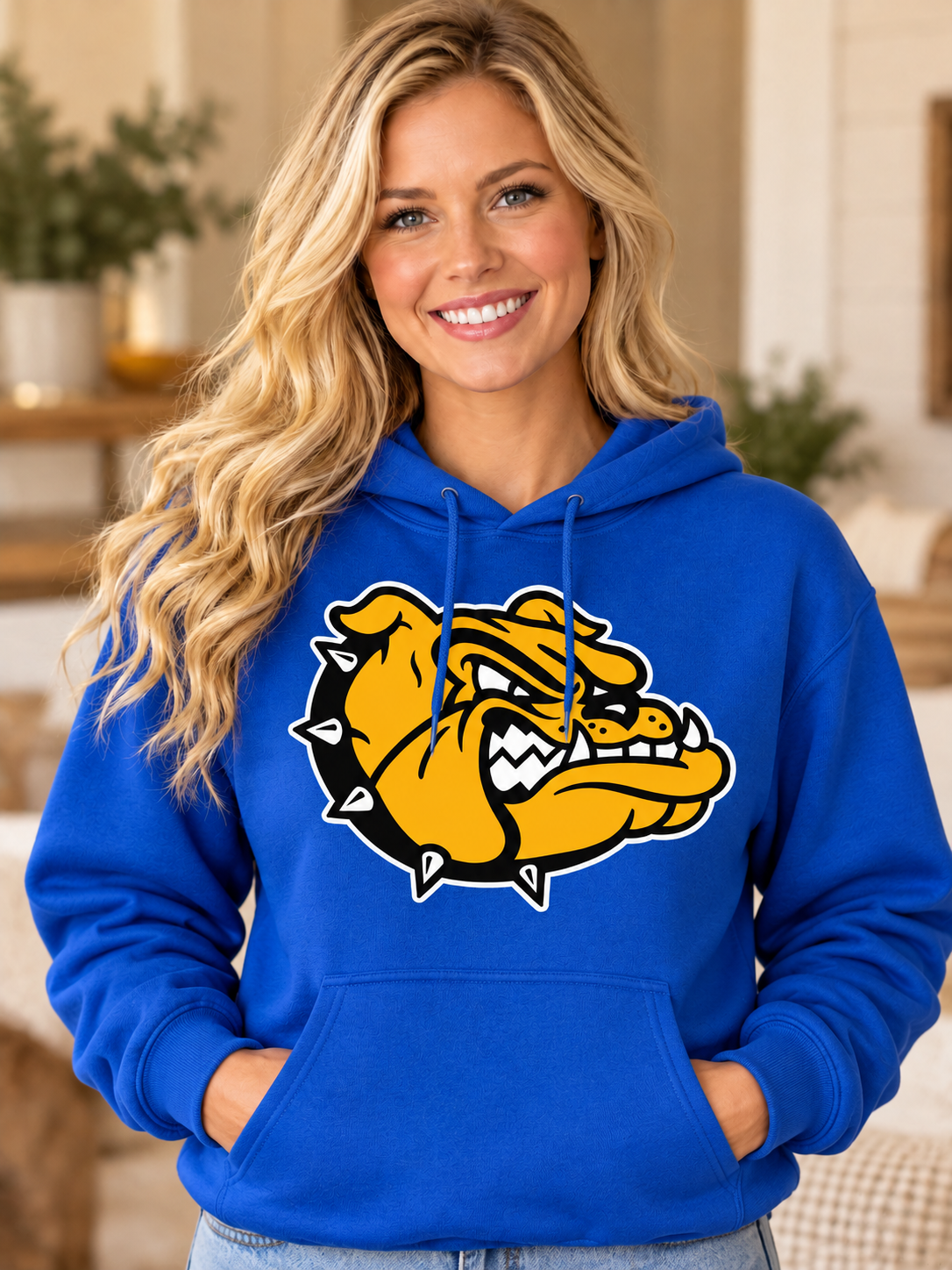 Claysburg Kimmel Bulldog Mascot Royal Blue Hoodie