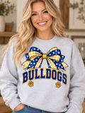 Claysburg Kimmel Bulldogs Bow and Paws Sport Gray Crewneck
