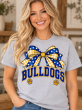 Claysburg Kimmel Bulldogs Bow and Paws Sport Gray T-Shirt