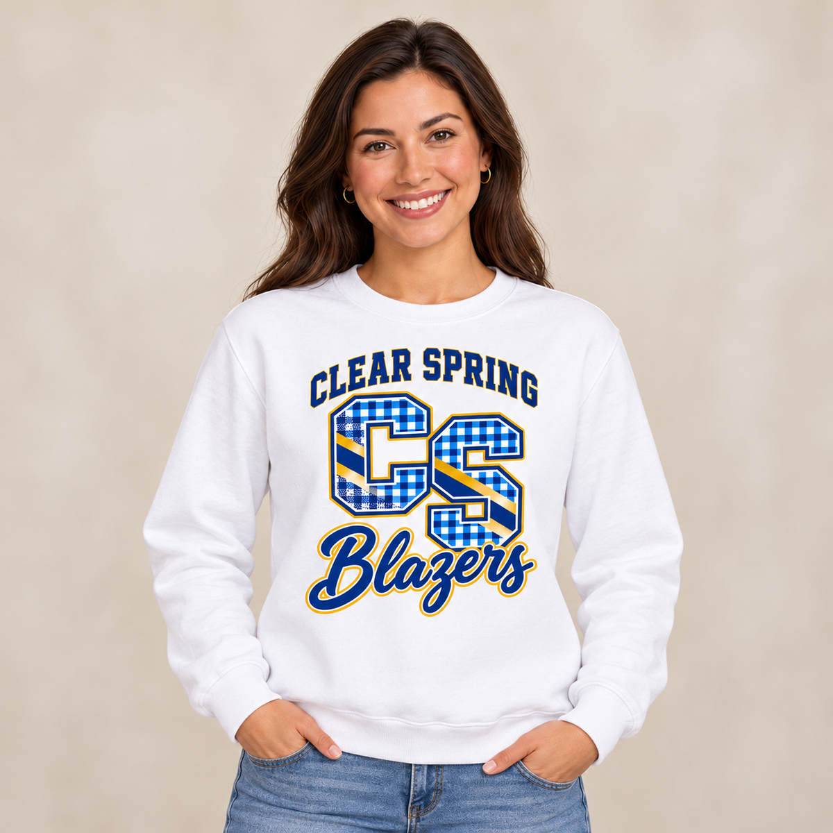Clear Spring Blazers CS8 Crewneck — corrected mockup