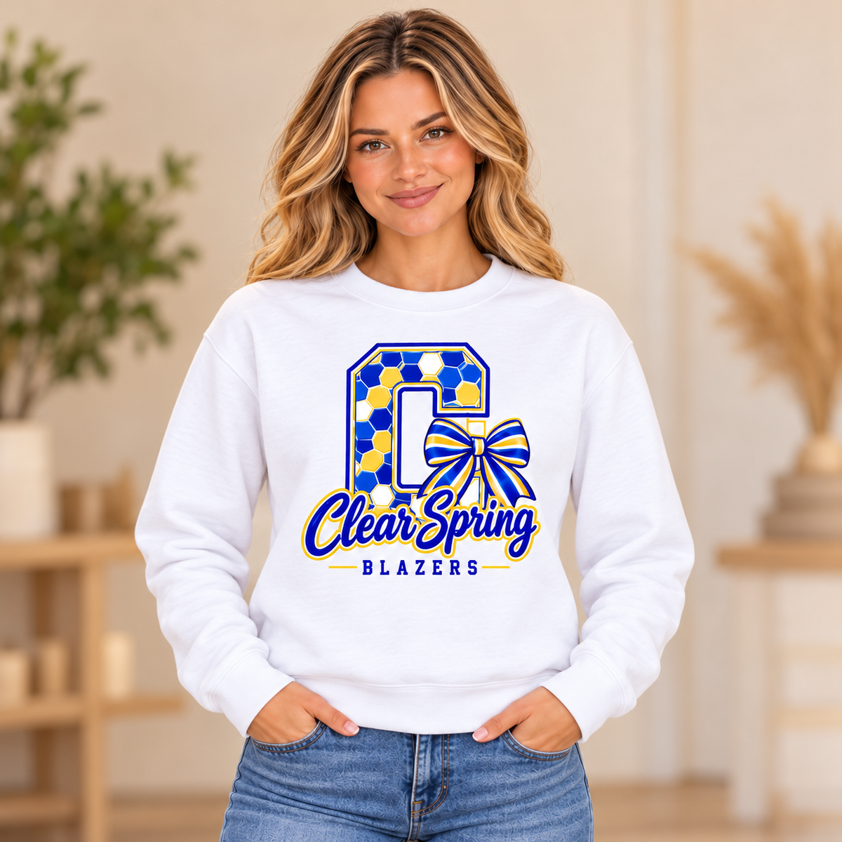 Clear Spring Blazers CS11 Crewneck — corrected mockup