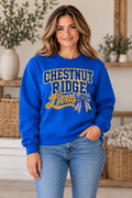 Chestnut Ridge Lions Stacked Lions Bow Crewneck — Royal Blue