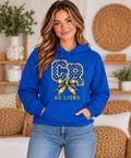 Chestnut Ridge Lions Polka Dot CR Bow Hoodie — Royal Blue