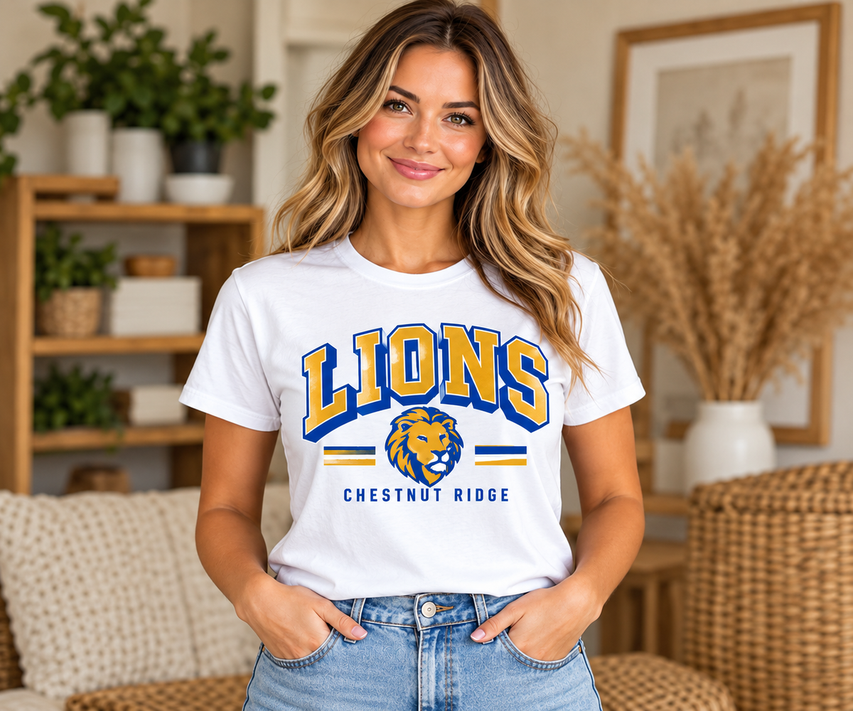 Chestnut Ridge Lions Retro Lion Head T-Shirt — White