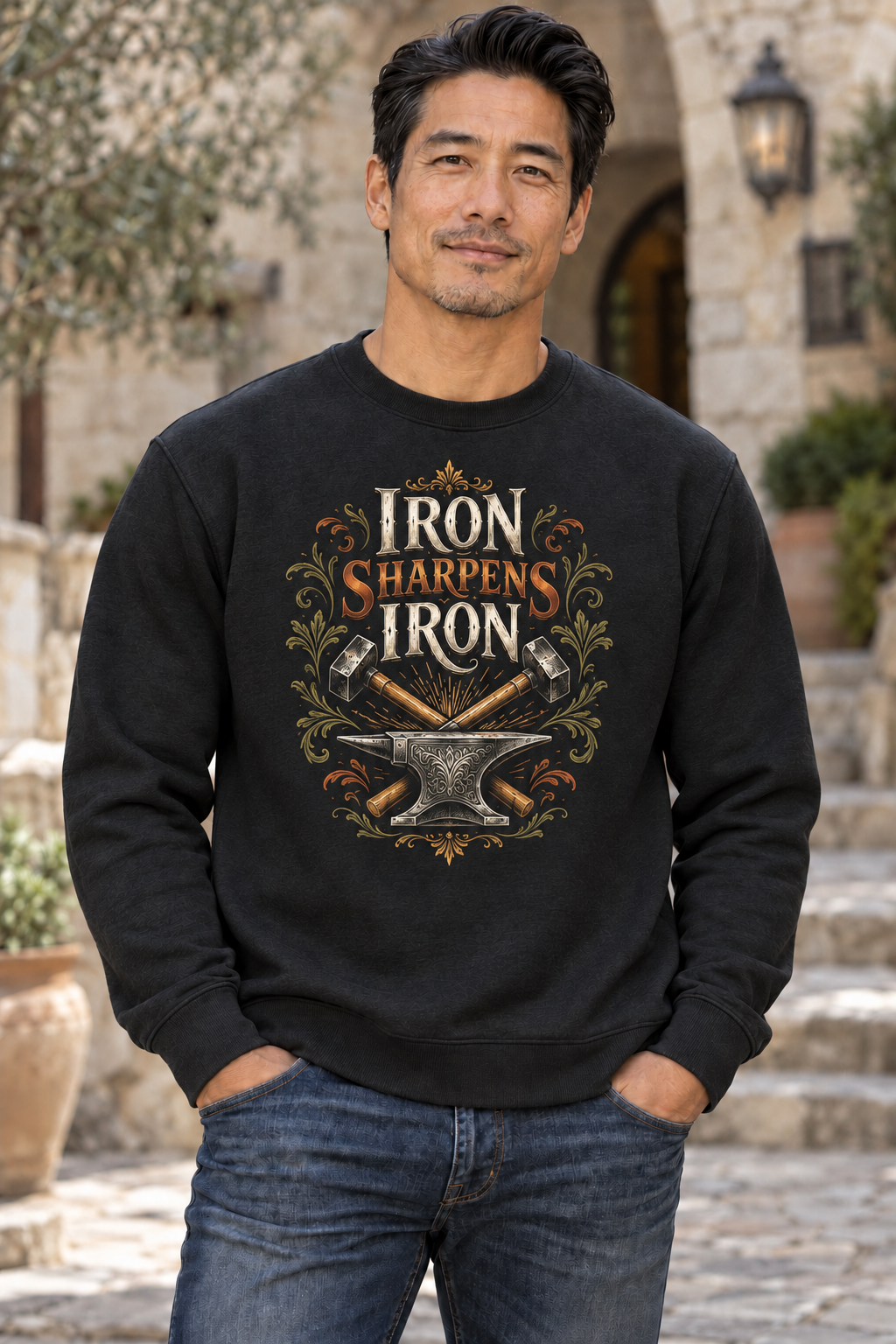 Men’s Iron Sharpens Iron Crewneck – Charcoal