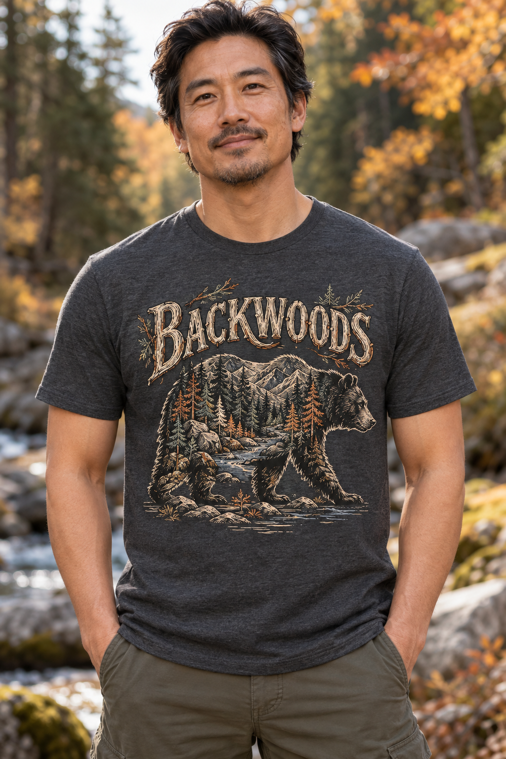 Men’s Backwoods T-Shirt – Dark Heather Gray