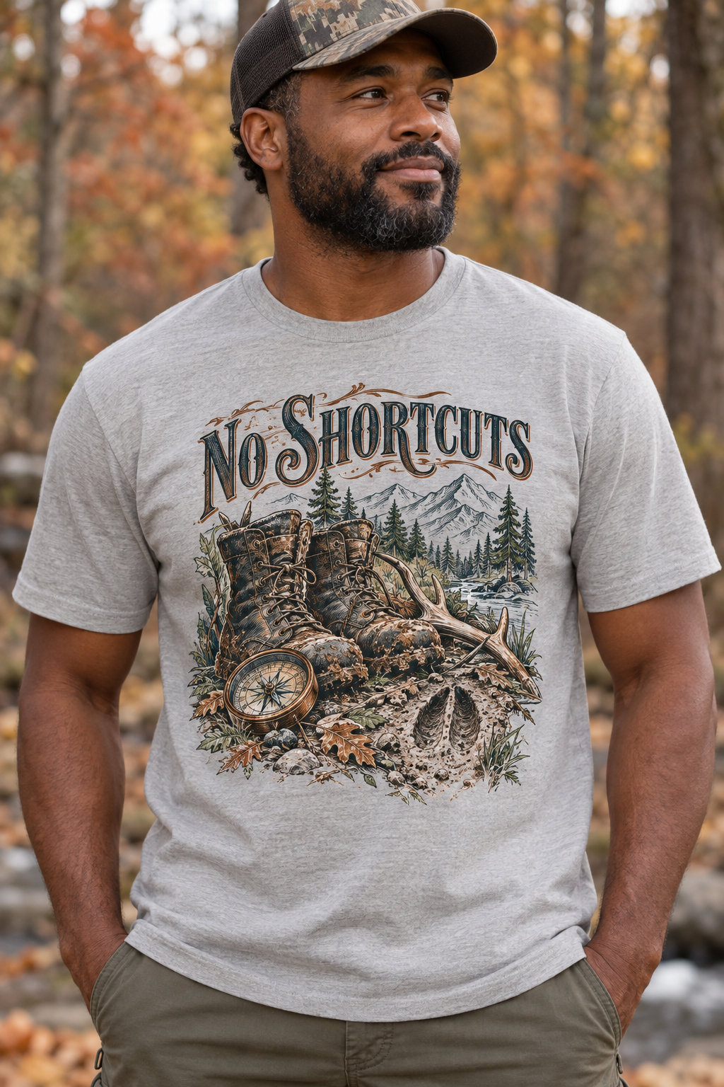 Men’s No Shortcuts T-Shirt – Ash Gray