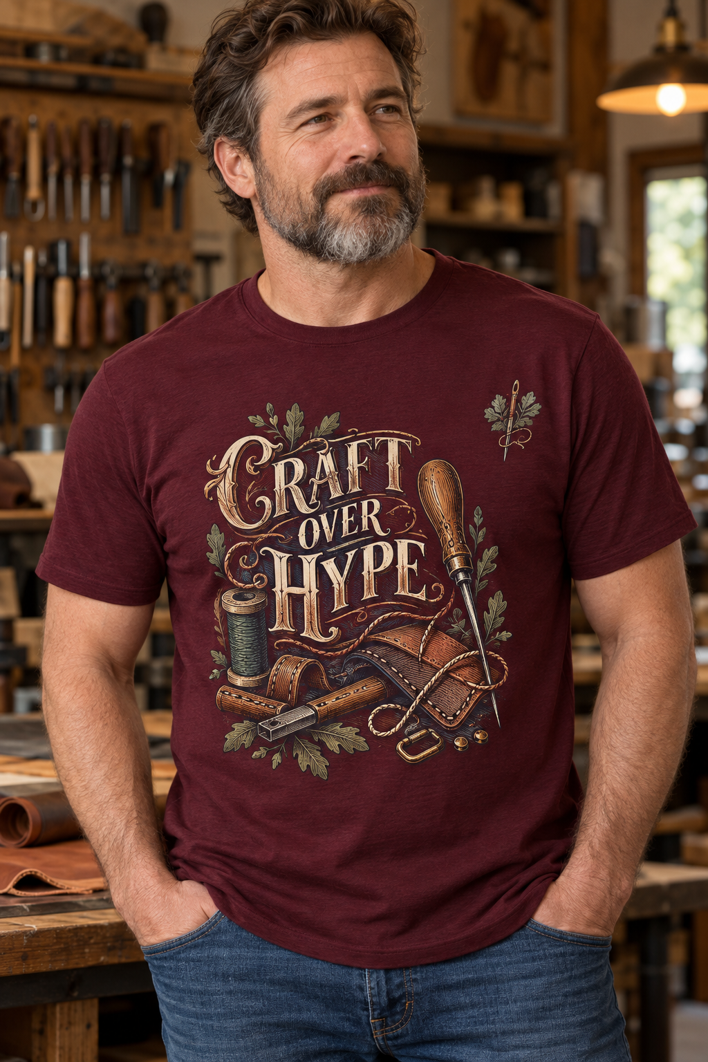Men’s Craft Over Hype T-Shirt – Maroon