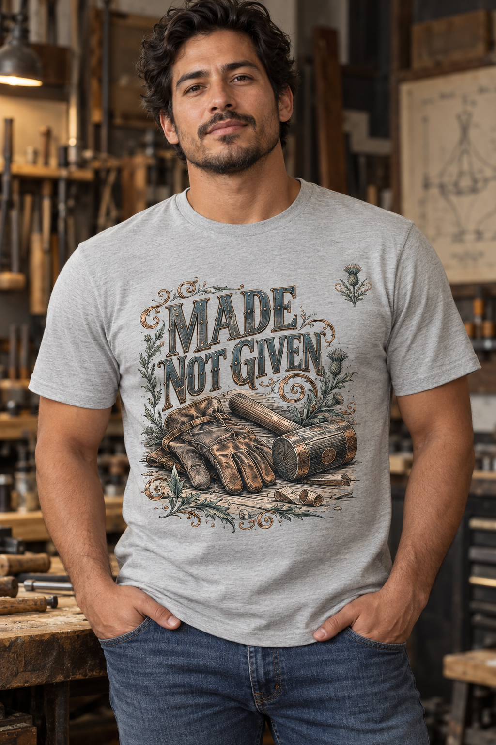 Men’s Made Not Given T-Shirt – Ash Gray