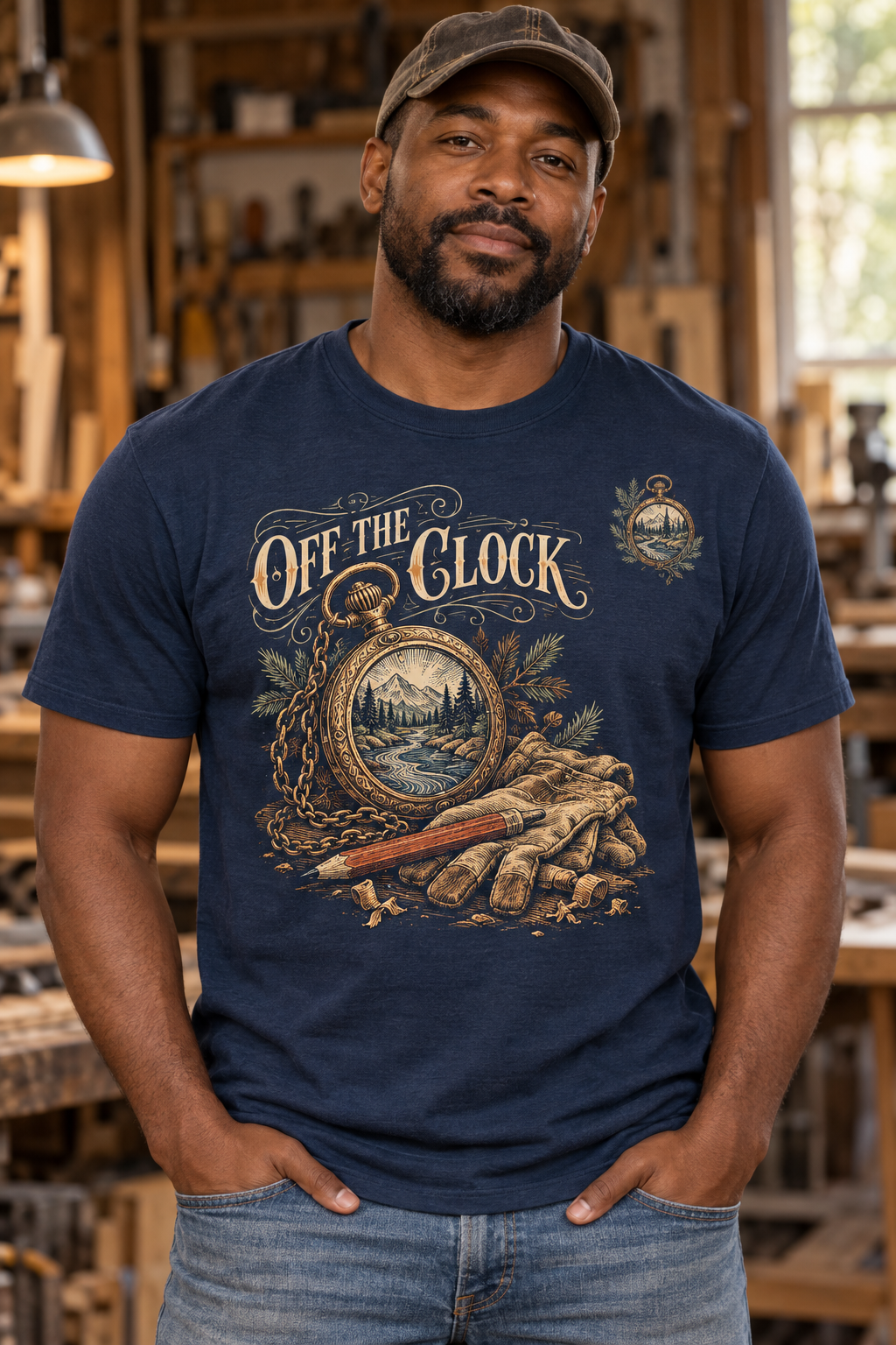 Men’s Off The Clock T-Shirt – Indigo Blue