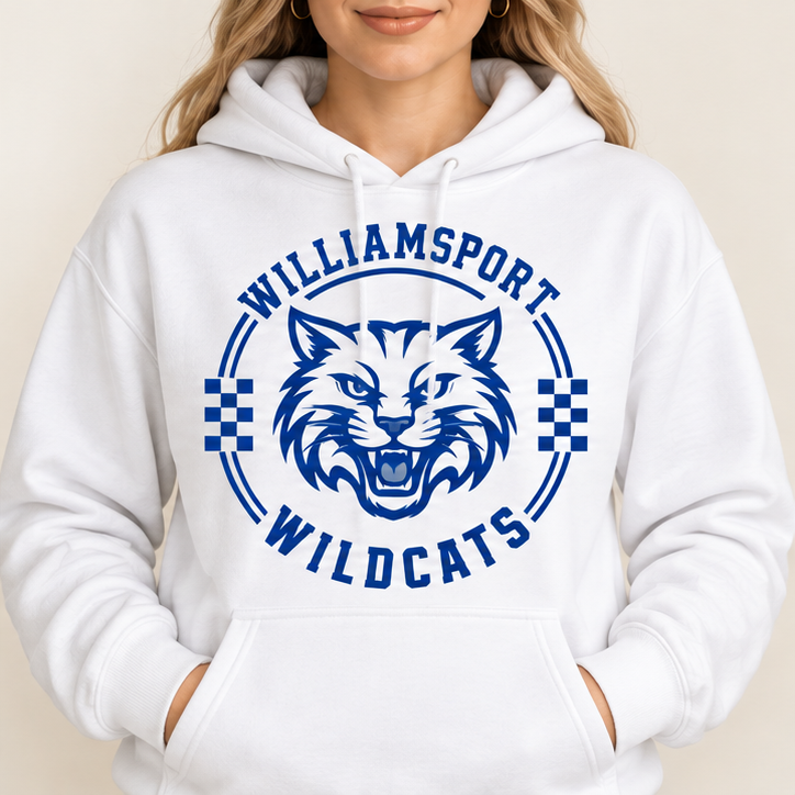 Williamsport Wildcats – Design 10 Wildcat Emblem – Hoodie
