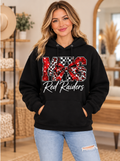 Meyersdale MHS Patchwork Bow Hoodie – Black boutique model mockup