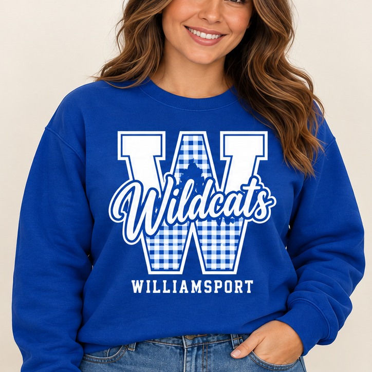 Williamsport Wildcats – Design 2 Varsity W – Crewneck