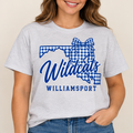 Williamsport Wildcats – Design 6 Maryland Gingham Bow – T-Shirt