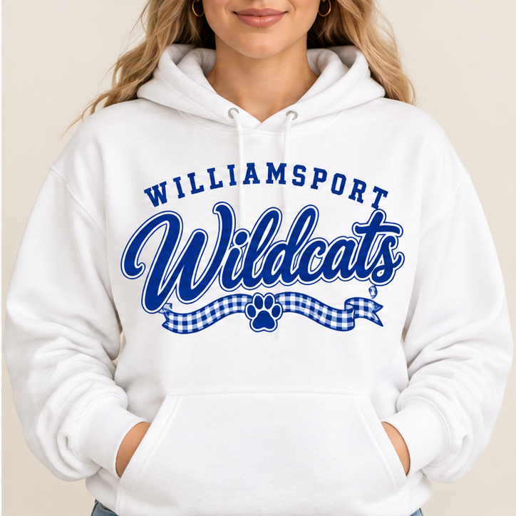 Williamsport Wildcats – Design 7 Wildcats Script Ribbon – Hoodie
