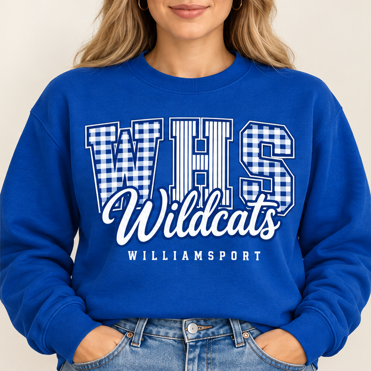 Williamsport Wildcats – Design 8 WHS Patchwork – Crewneck