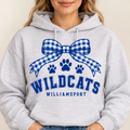 Williamsport Wildcats – Design 9 Gingham Bow Paws – Hoodie