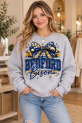 Bedford Bison Boutique Bow Crewneck – Sport Gray – full boutique model mockup