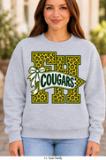 East Hardy Cheetah Pennant Bow Sport Gray Crewneck