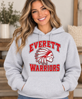 Everett Warrior Mascot Ash Gray Hoodie
