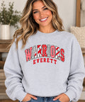 Everett Warriors Patchwork Ash Gray Crewneck