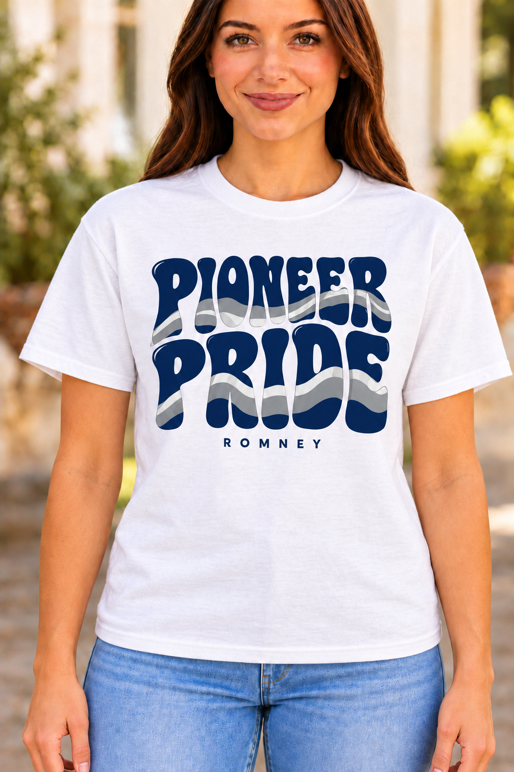 Romney Pioneers Retro Pioneer Pride White T-Shirt