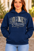 Romney Pioneers Mixed Pattern Heart Navy Hoodie