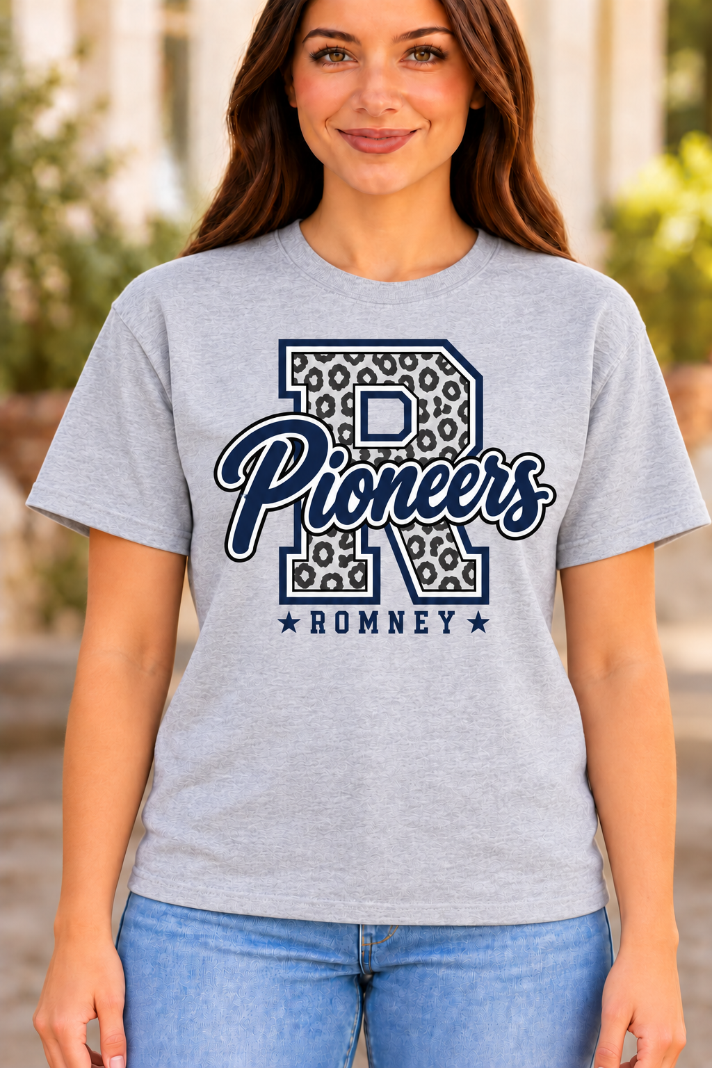 Romney Pioneers Leopard R Gray T-Shirt