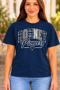 Romney Pioneers Mixed Pattern Heart Navy T-Shirt