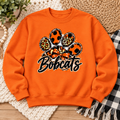 Capon Bridge Bobcats Leopard Paw Script Crewneck