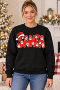 Santa Faces & Hat Crewneck – Black girl mockup