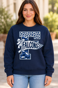 Frankfort Falcons Cheetah & Camo Pennant Navy Crewneck