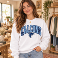 Model wearing Falcons Striped Bow White Long Sleeve