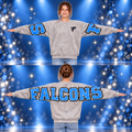 Falcons ash crewneck front and back