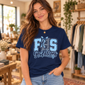 FHS Go Falcons Gingham Bow Navy T Shirt boutique model mockup