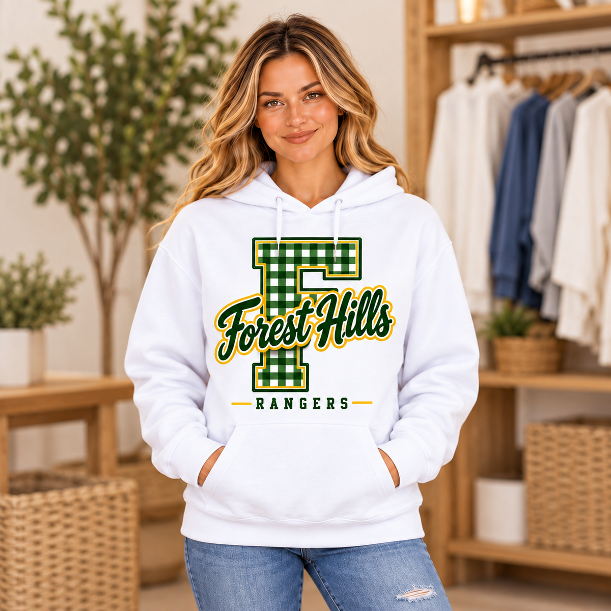 Forest Hills Rangers FH12 Hoodie square full boutique mockup