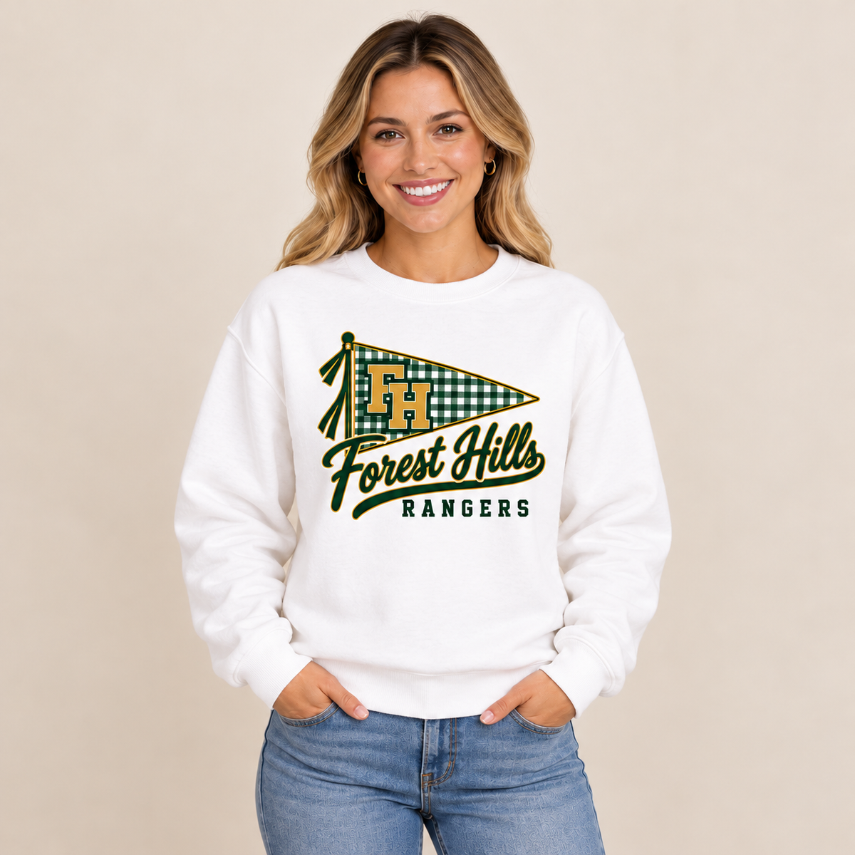 Forest Hills Rangers FH10 Crewneck square full boutique mockup