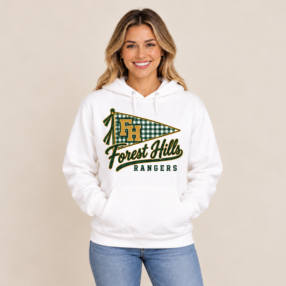 Forest Hills Rangers FH10 Hoodie square full boutique mockup