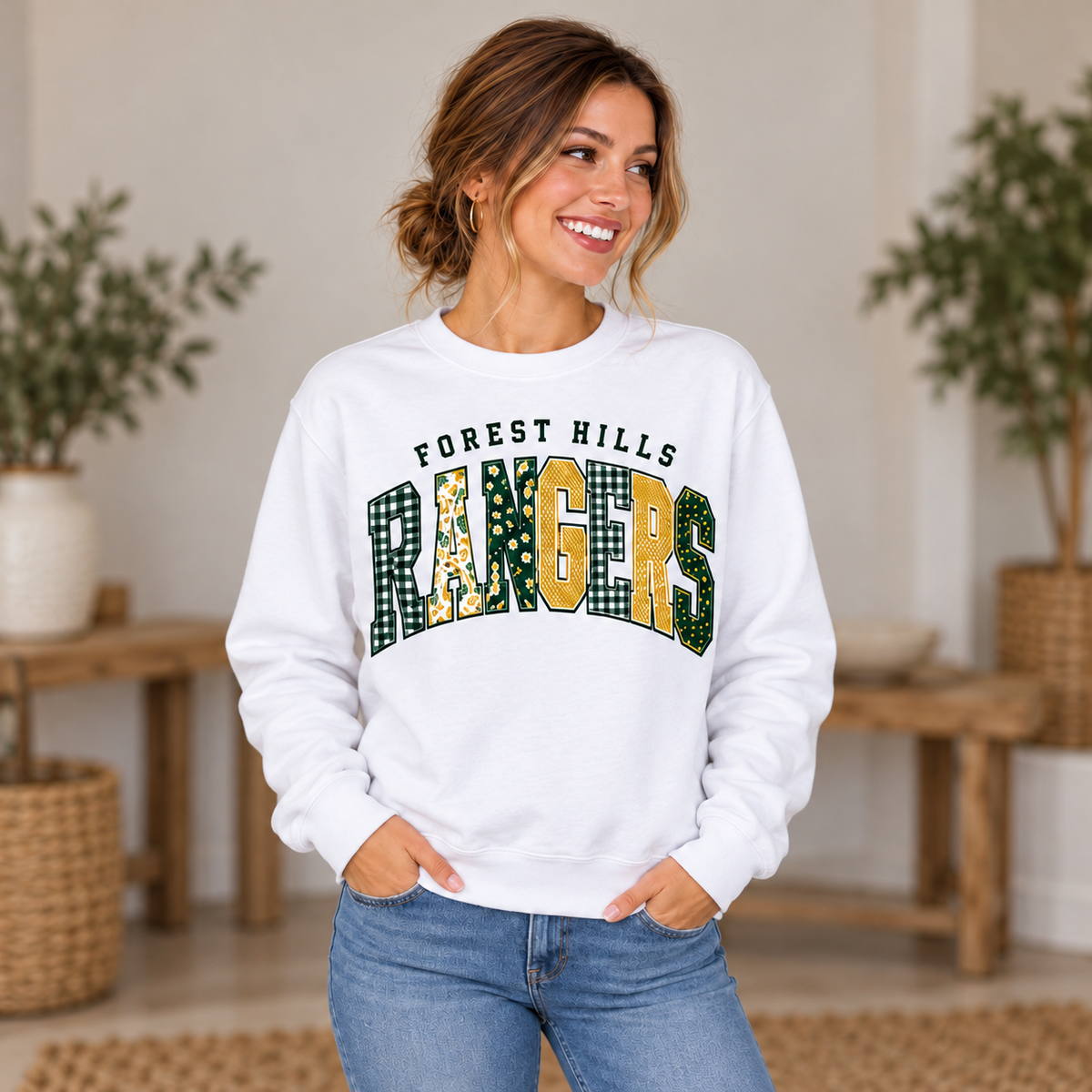 Forest Hills Rangers FH6 Crewneck square full boutique mockup