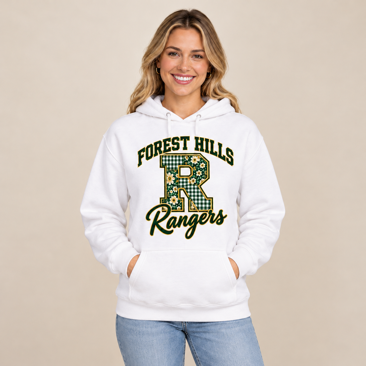 Forest Hills Rangers FH8 Hoodie square full boutique mockup