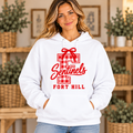 Fort Hill Sentinels Gingham F Bow White Hoodie
