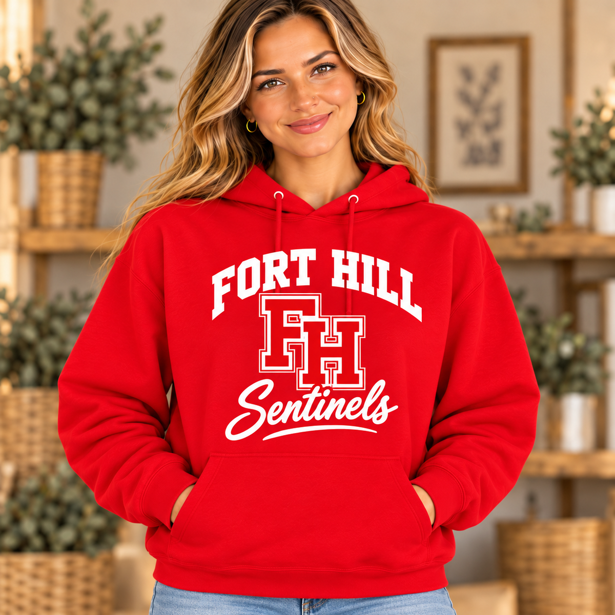 Fort Hill Sentinels Classic FH Varsity Red Hoodie
