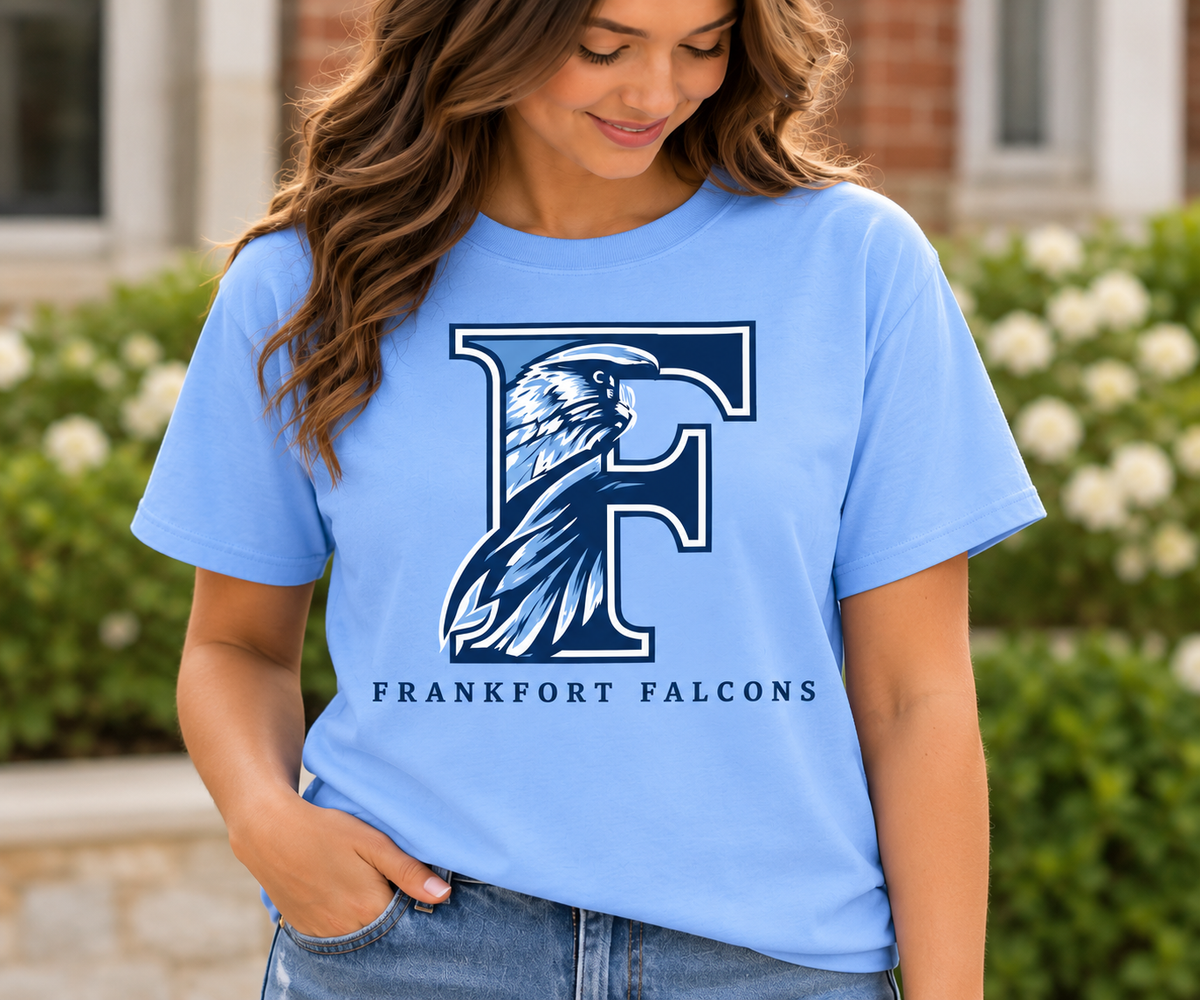 Frankfort Falcons navy F light blue T-Shirt